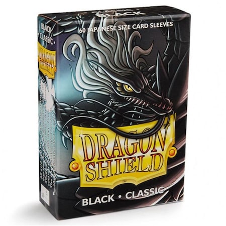 Grizzly Fitness 59 x 86 mm Dragon Shield Japanese Deck Protectors - Black , 60 Per Pack BE3302409